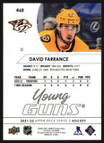 2021-22 David Farrance YG RC - Upper Deck - #468