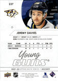 2021-2022 - Jeremy Davies - Upper Deck Series 1 - #237
