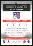 2021-2022 - Alexis Lafreniere - Upper Deck Debut Dates - #DD-1