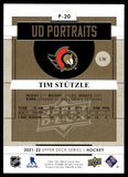 2021-2022 - Tim Stutzle - Upper Deck Portraits - #P20