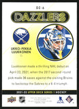 2021-2022 - Ukko-Pekka Luukkonen - Upper Deck Dazzlers Blue - #DZ6