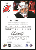 2021-22 Nico Daws YG RC - Upper Deck - #748