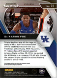 2021-22 - De'Aaron Fox - Panini Prizm Draft Picks Prizms Orange Ice - #72