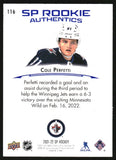 2021-2022 - Cole Perfetti - SP Authentics Rookie - #116