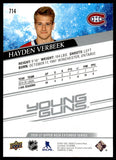2020-2021 - Hayden Verbeek - Upper Deck Young Guns - #714