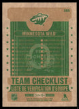 2021-2022 - Minnesota Wild - O-Pee-Chee Team Checklist - #565