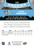 2021-2022 - David Farrance SP RC - Upper Deck MVP - #230