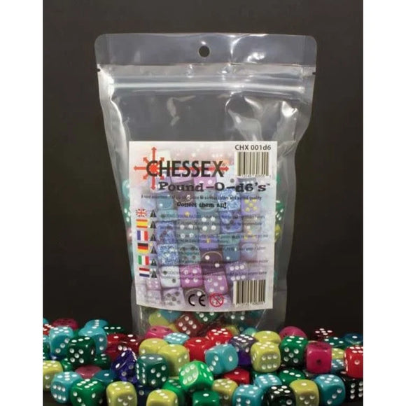 Chessex: Pound-O-d6's - With Pips Assorted Bag - (Sealed)