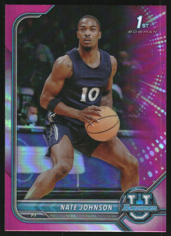 2021-22 - Nate Johnson - Bowman Chrome University Pink Refractors - #59