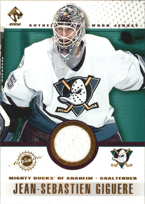 2001-02 - Jean-Sebastien Giguere - Private Stock Game Gear - #1