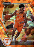 2021-22 - Jaden Springer - Panini Prizm Draft Picks Prizms Orange Ice - #19