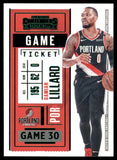2020-2021 - Dame Lillard - Panini Contenders (Green) - #17