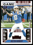 2024 - Justin Herbert - Panini Contenders Game Ticket Red - #55
