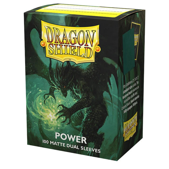 AT-15063 - Dragon Shield: Standard Size - Dual Matte Sleeves - Power (Green) (100) (Sealed)