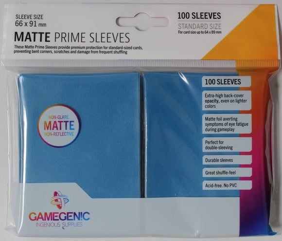 Gamegenic: Matte Prime Sleeves - Blue (100) (Sealed) MK Cards Gamegenic: Matte Prime Sleeves - Blue (100) (Sealed) MK Cards
