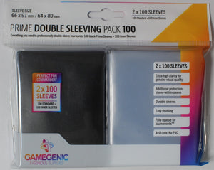 Gamegenic: Prime Double Sleeving Clear/Black (2x100) (Sealed)