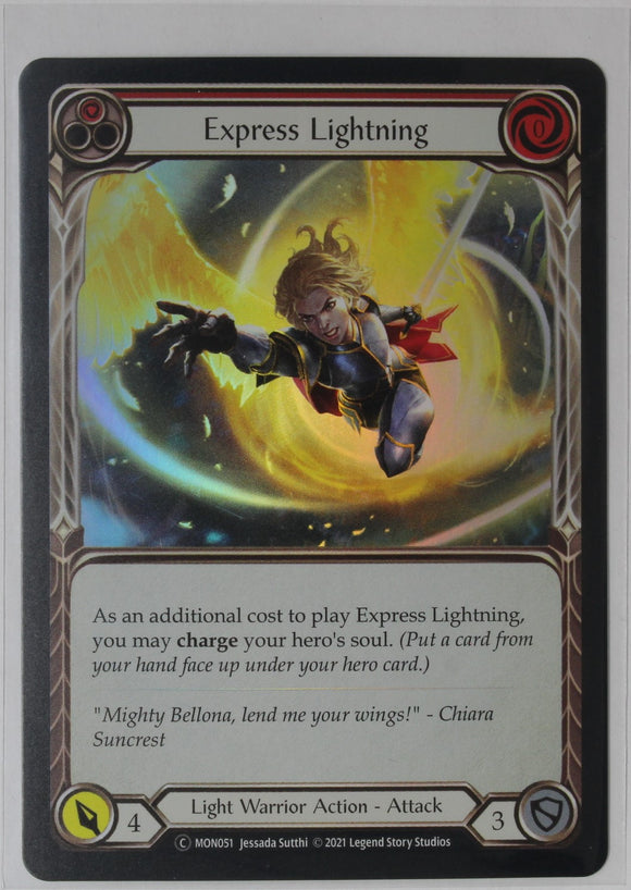 Express Lightning (Red) - MON051 - Unlimited Rainbow Foil