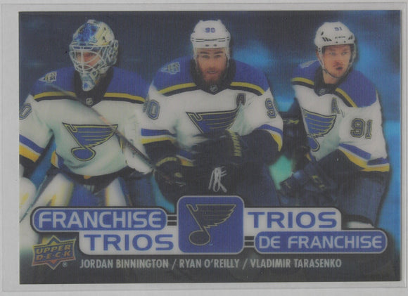 2020-21 - Upper Deck Tim Hortons Collector's Series - Jordan Binnington / Ryan O'Reilly / Vladmir Tarasenko - (Franchise Trios) #T-3