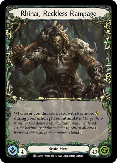 Rhinar, Reckless Rampage (Common) - CRU001 - Unlimited Normal