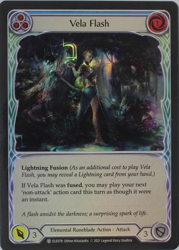 Vela Flash (Blue) - ELE078 - 1st Edition Rainbow Foil