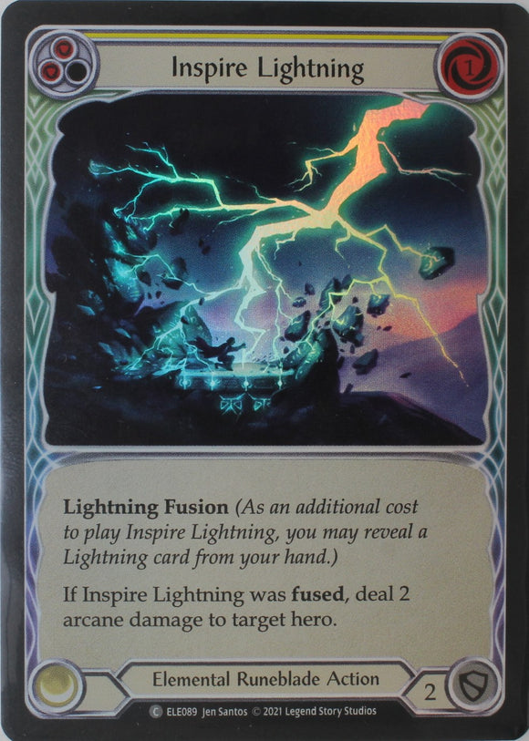 Inspire Lightning (Yellow) - ELE089 - 1st Edition Rainbow Foil