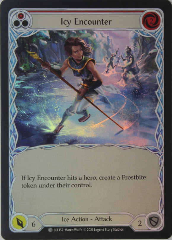 Icy Encounter (Red) - ELE157 - 1st Edition Rainbow Foil