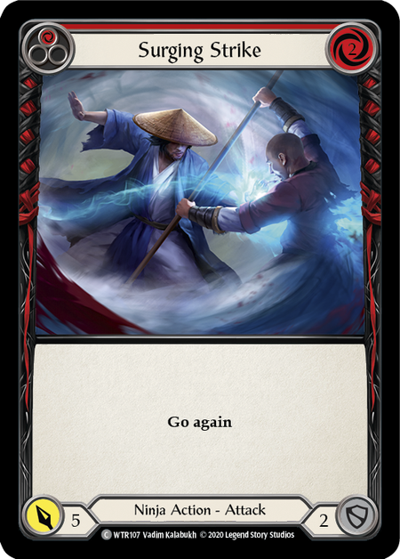 Surging Strike (Red) (Rainbow Foil) - WTR107 - Unlimited