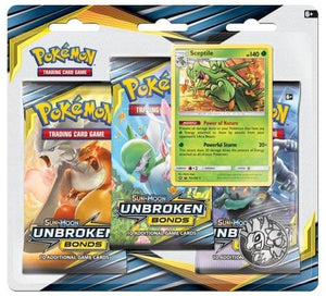 Pokemon: Unbroken Bonds 3 Pack Blister - (Sceptile)